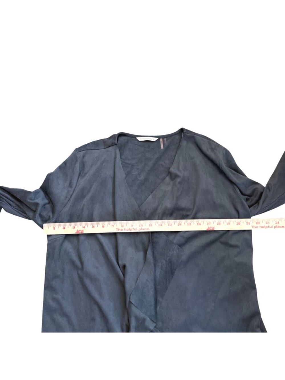 Soft Surroundings Women's Draped Cardigan XL Faux Suede Fall Fashion Open Front - Picture 10 of 12